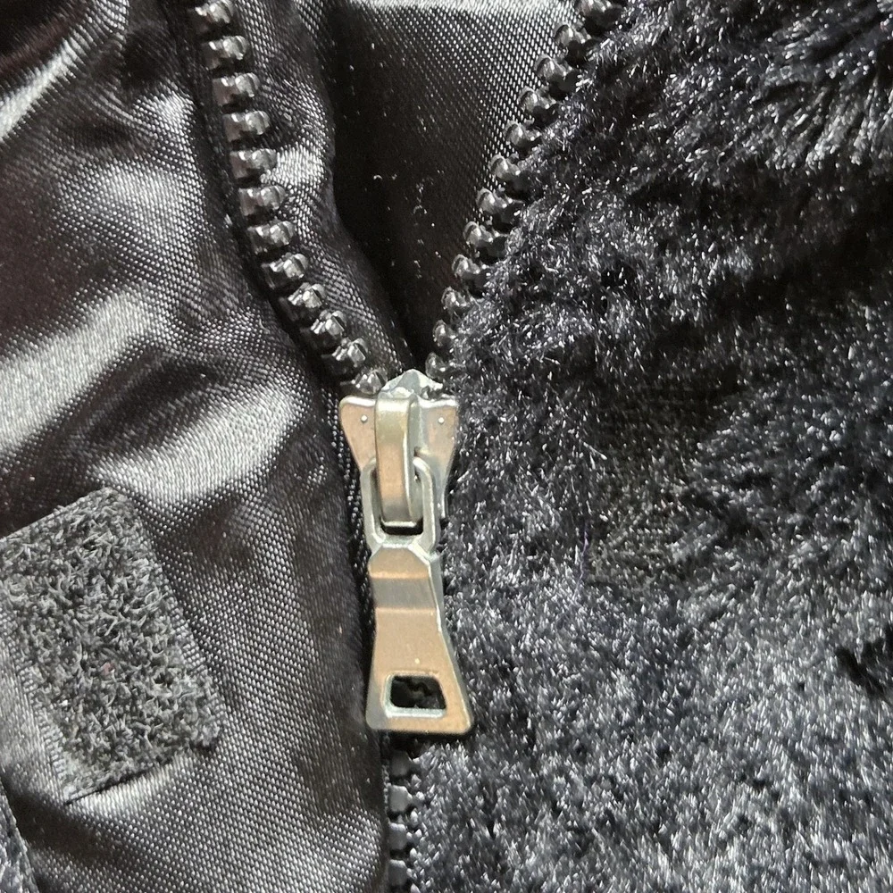 Amy Byer Jacket Girls 7/8 Black Faux Fur Plush Full Zip Lined Winter Coat
